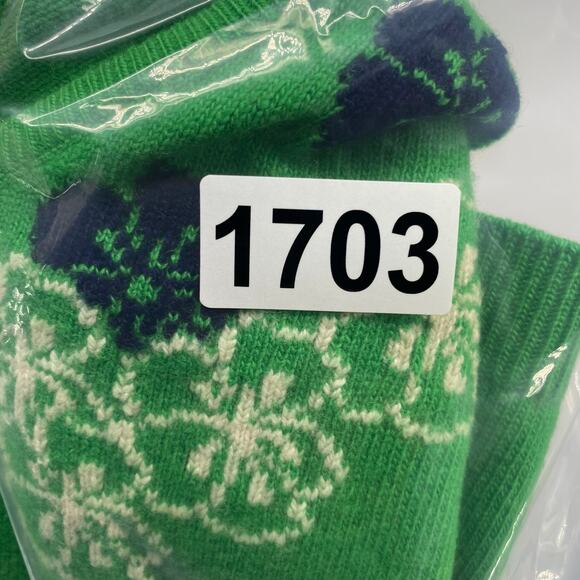 Vintage Ballatyne Sweater Women's Cashmere Thin Green Floral Made In Scotland - Picture 8 of 8